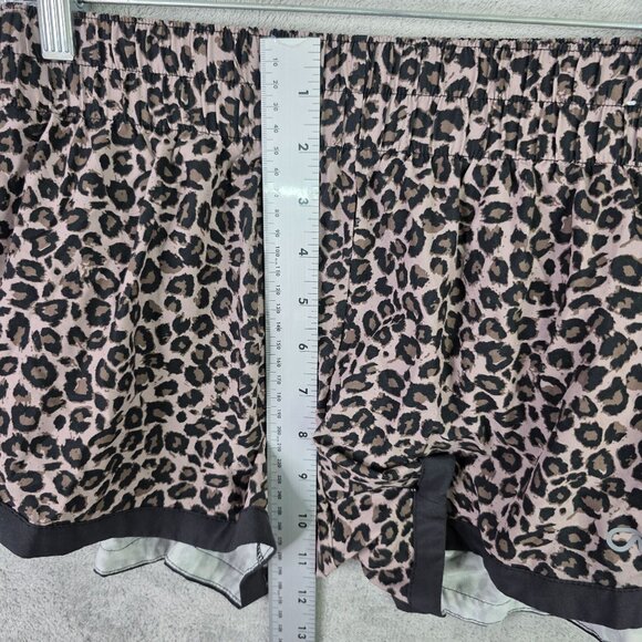 Womens Gap Fit Brown Black Leopard Print Athletic Shorts Lined 3" Inseam Size S - Picture 6 of 12